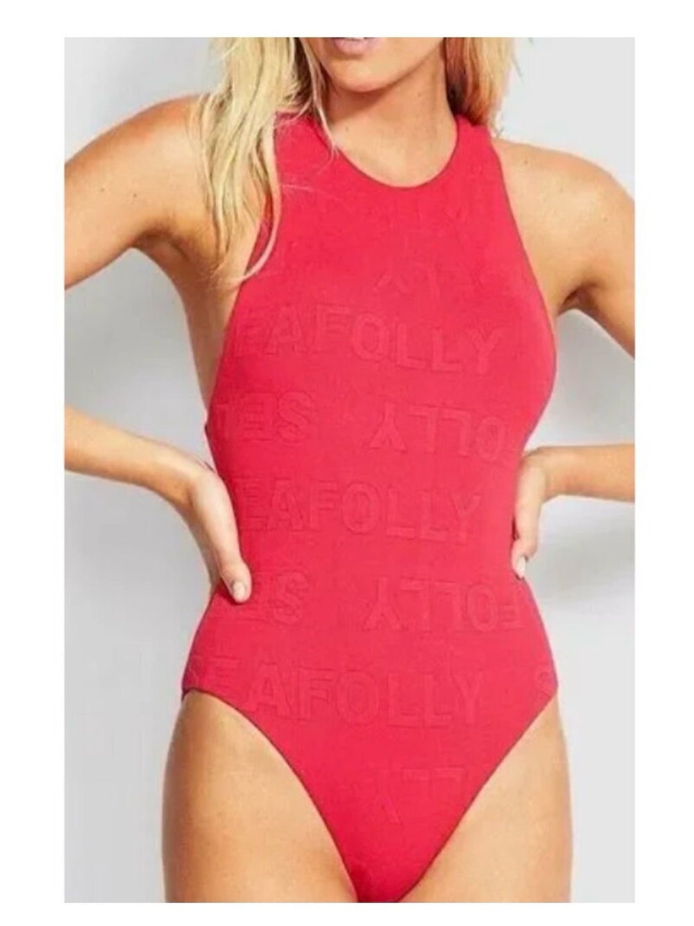 Seafolly Sculpted Red High-Neck One-Piece